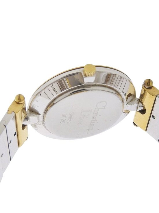 Dior Christian Stainless Steel Gold Plated Silver Quartz Analog main image 7